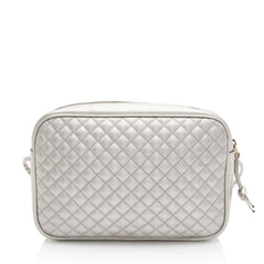 Gucci Metallic Quilted Leather Web Trapuntata Small Shoulder Bag