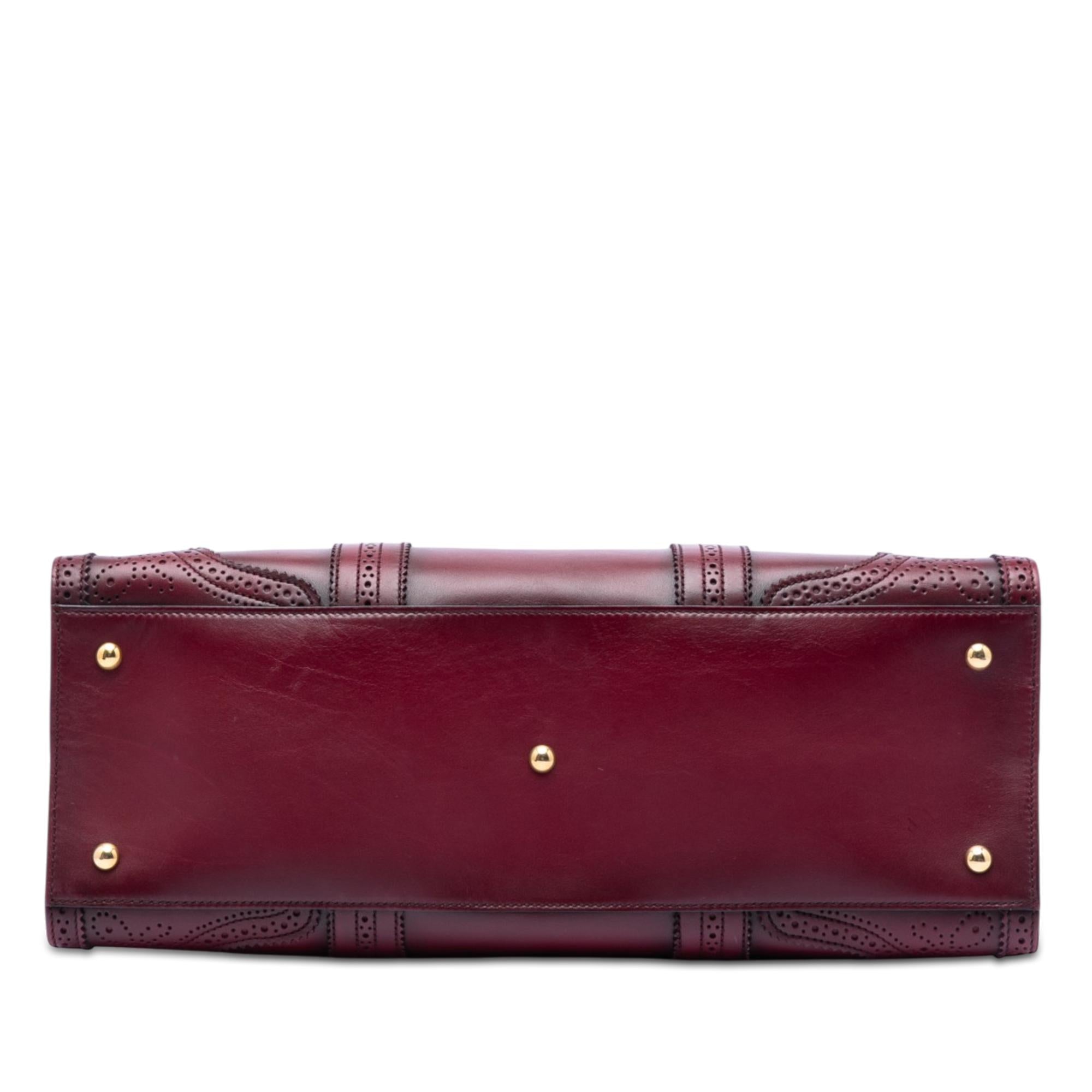 Gucci Microguccissima Trimmed Brogue Duilio Boston Bag