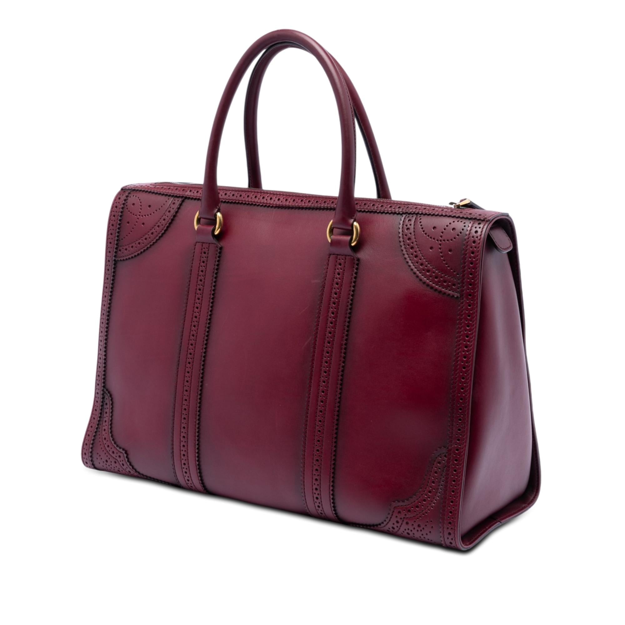 Gucci Microguccissima Trimmed Brogue Duilio Boston Bag