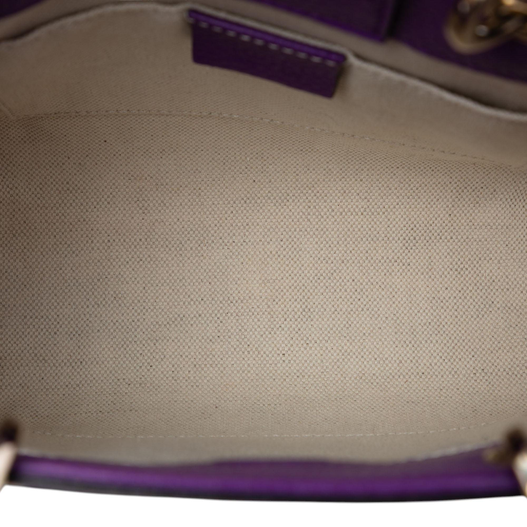 Gucci Mini Bicolor Calfskin Bamboo Shopper Satchel