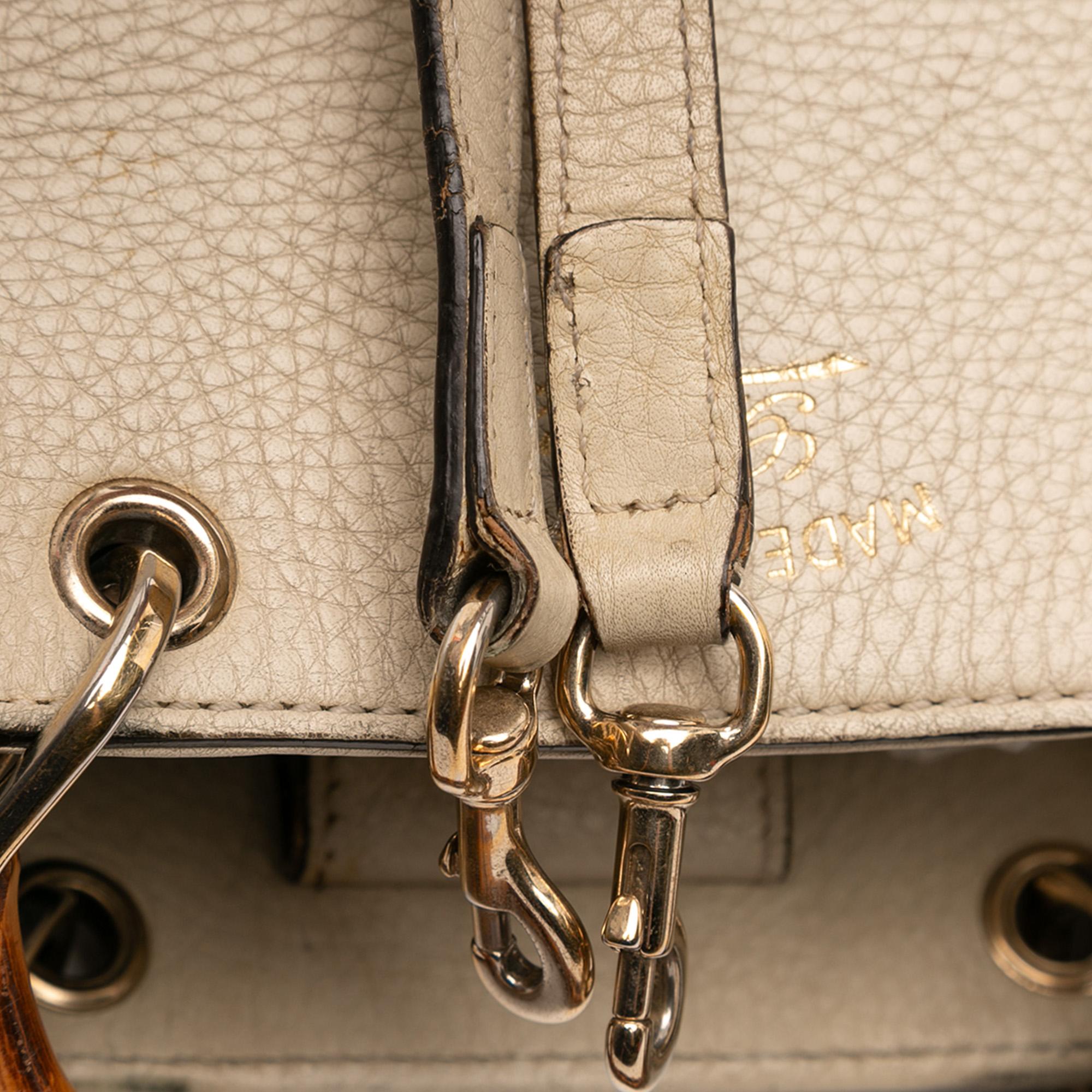 Gucci Mini Calfskin Bamboo Shopper Satchel