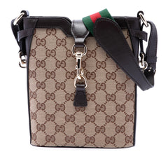 Gucci Mini GG Canvas Web Bucket Bag