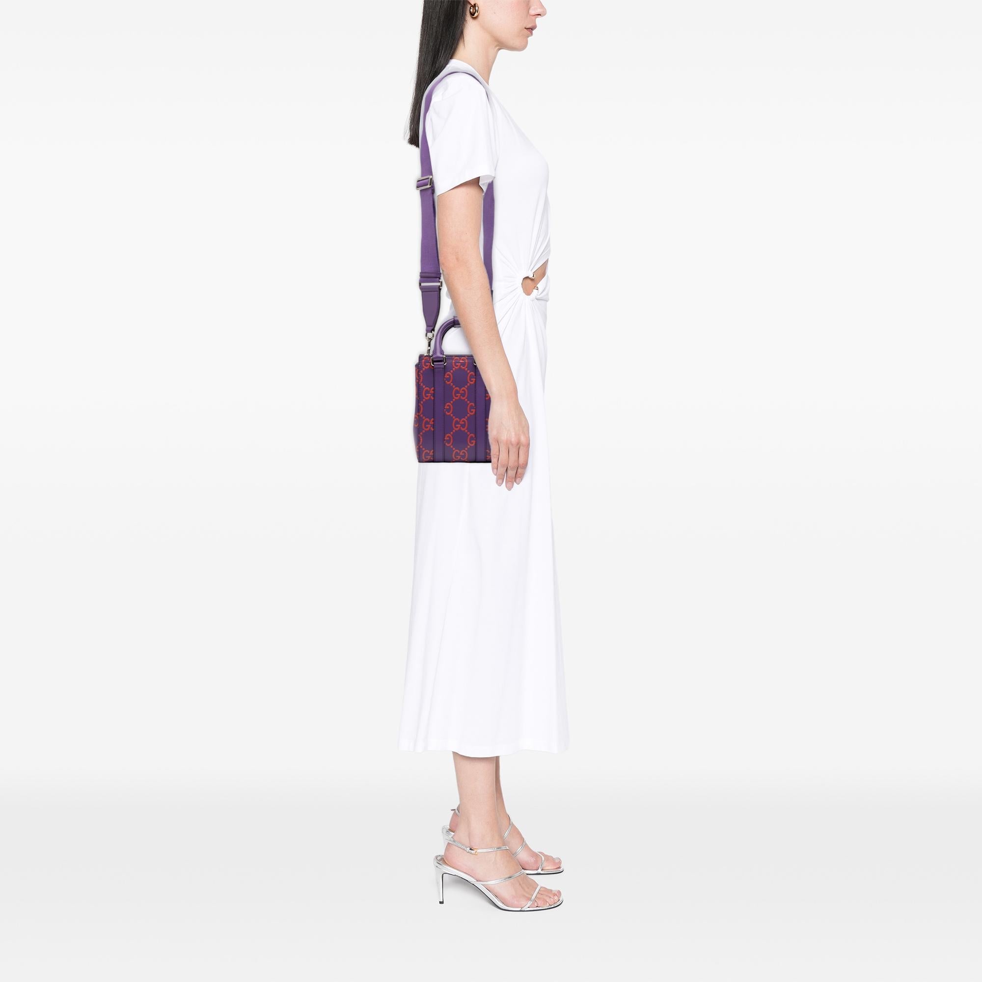 Gucci Mini GG Embossed Perforated Leather Tote