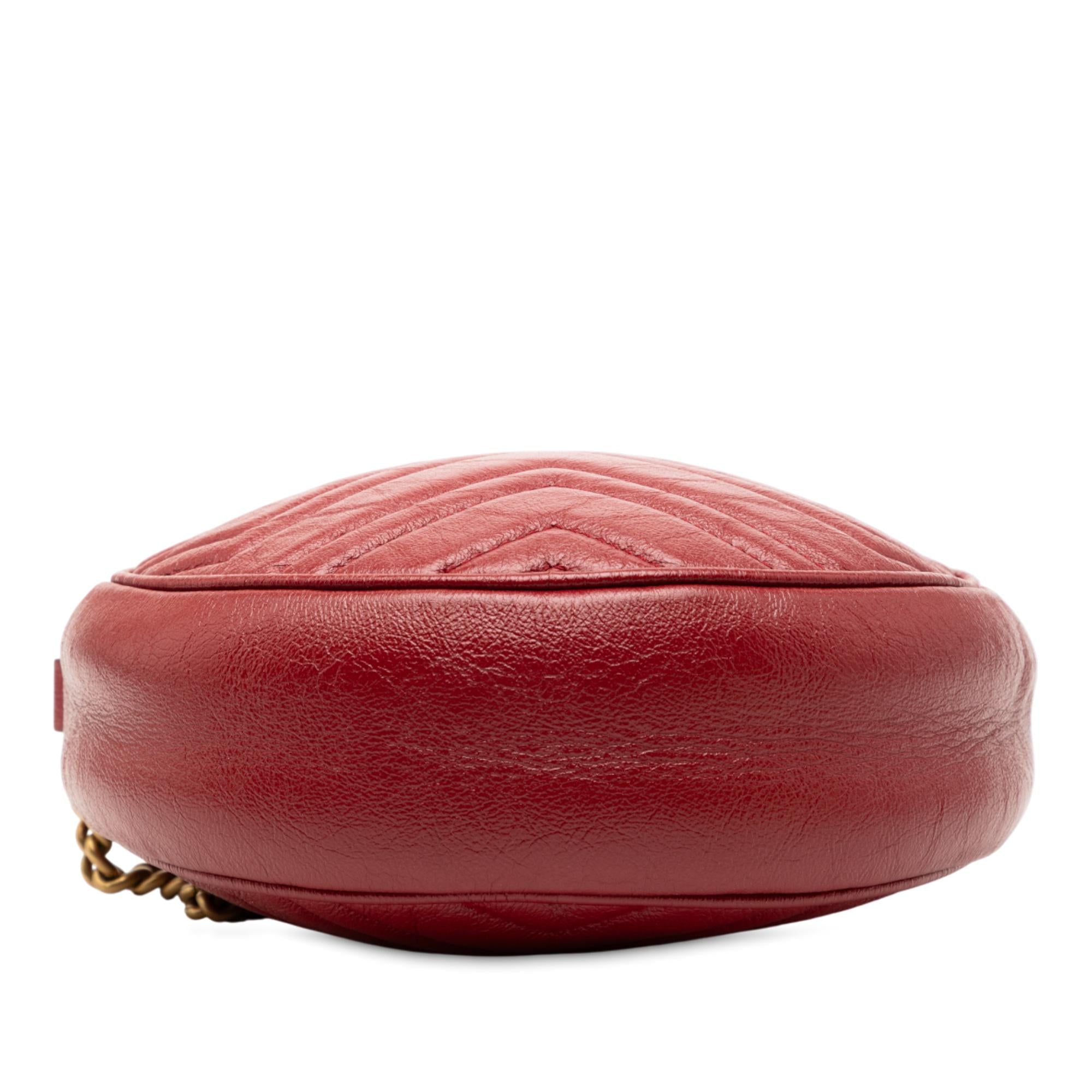 Gucci Mini GG Marmont Matelasse Leather Round Crossbody