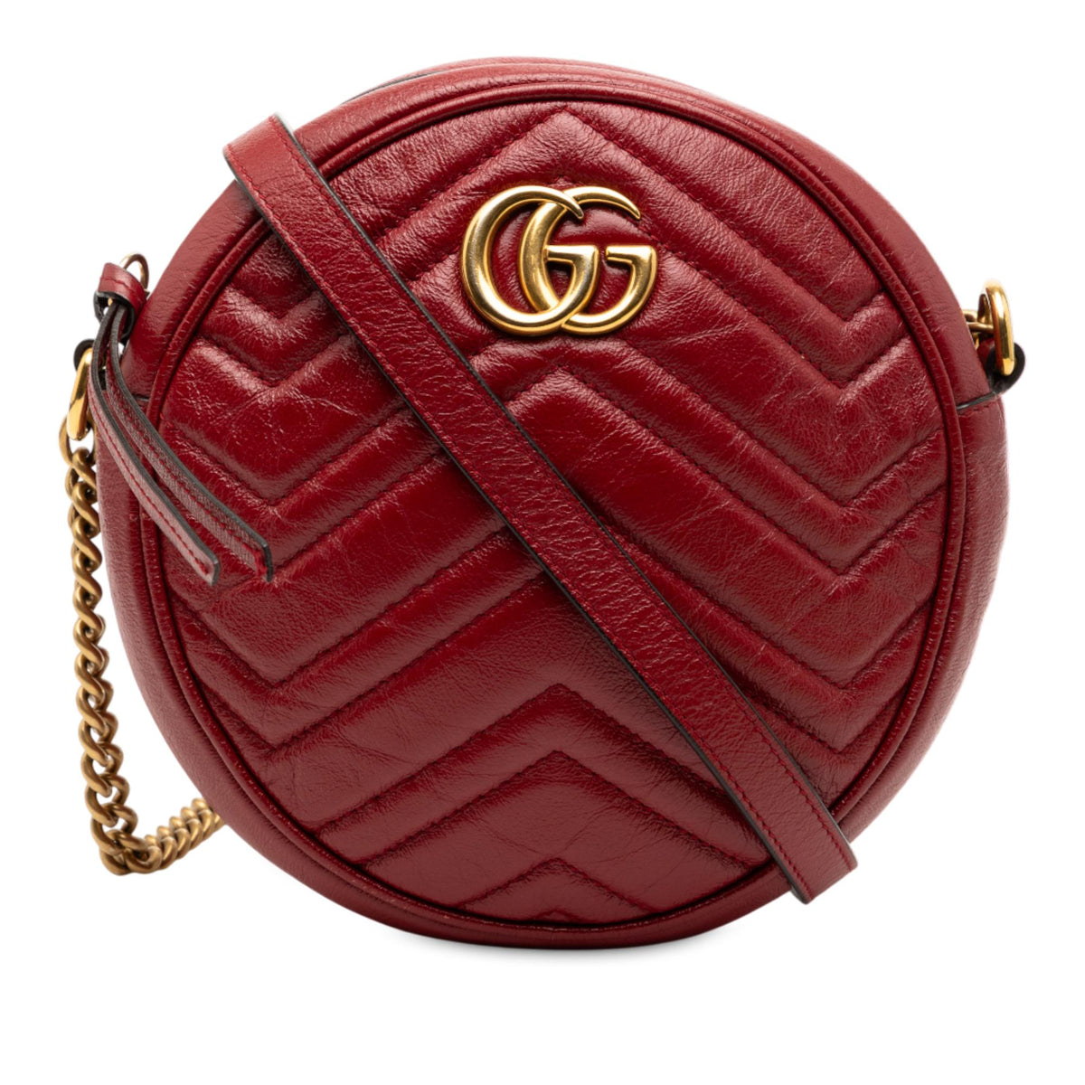 Gucci Mini GG Marmont Matelasse Leather Round Crossbody