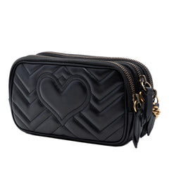 Gucci Mini GG Marmont Matelasse Leather Triple Zip Crossbody