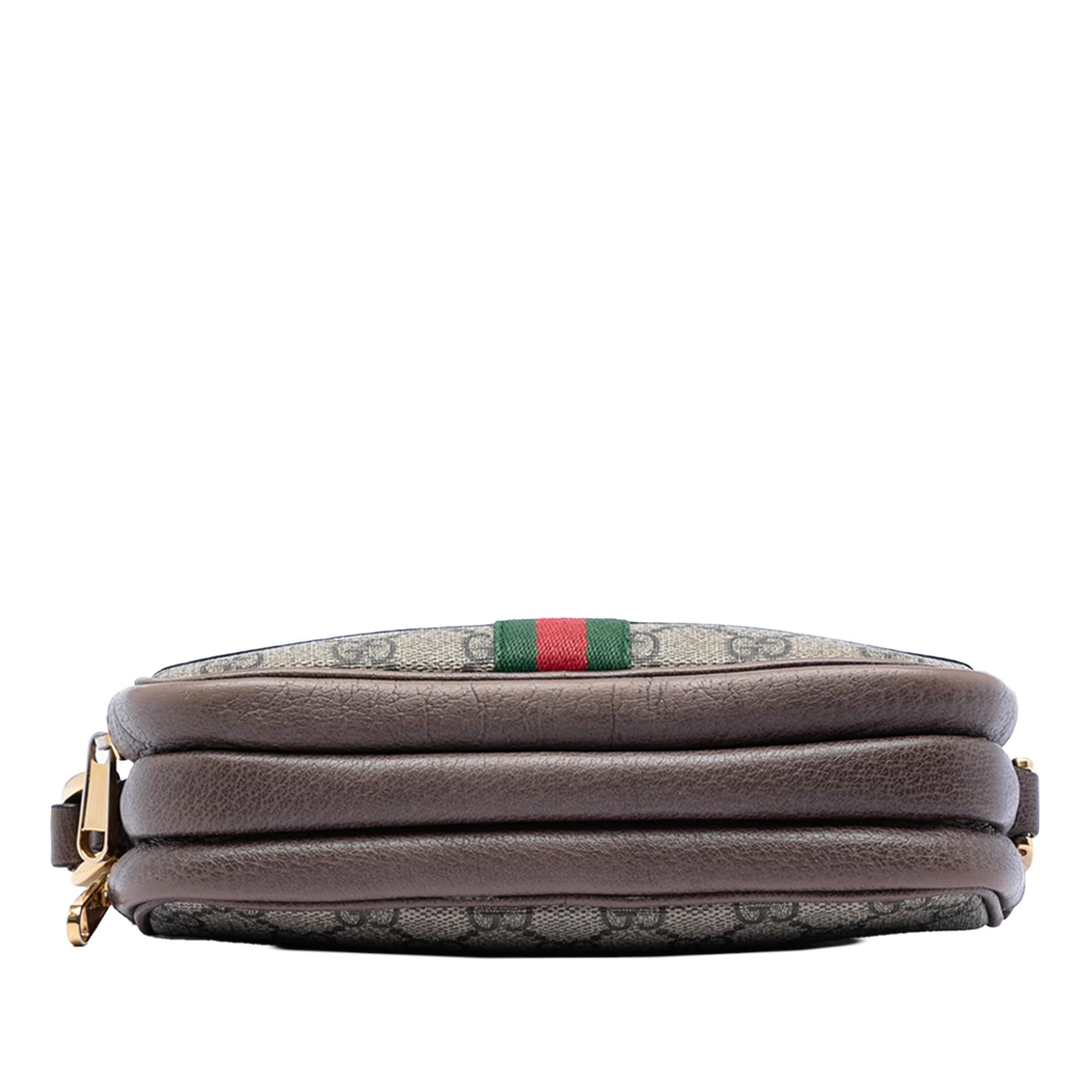 Gucci Mini GG Supreme Web Ophidia Triple Zip Crossbody