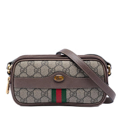 Gucci Mini GG Supreme Web Ophidia Triple Zip Crossbody