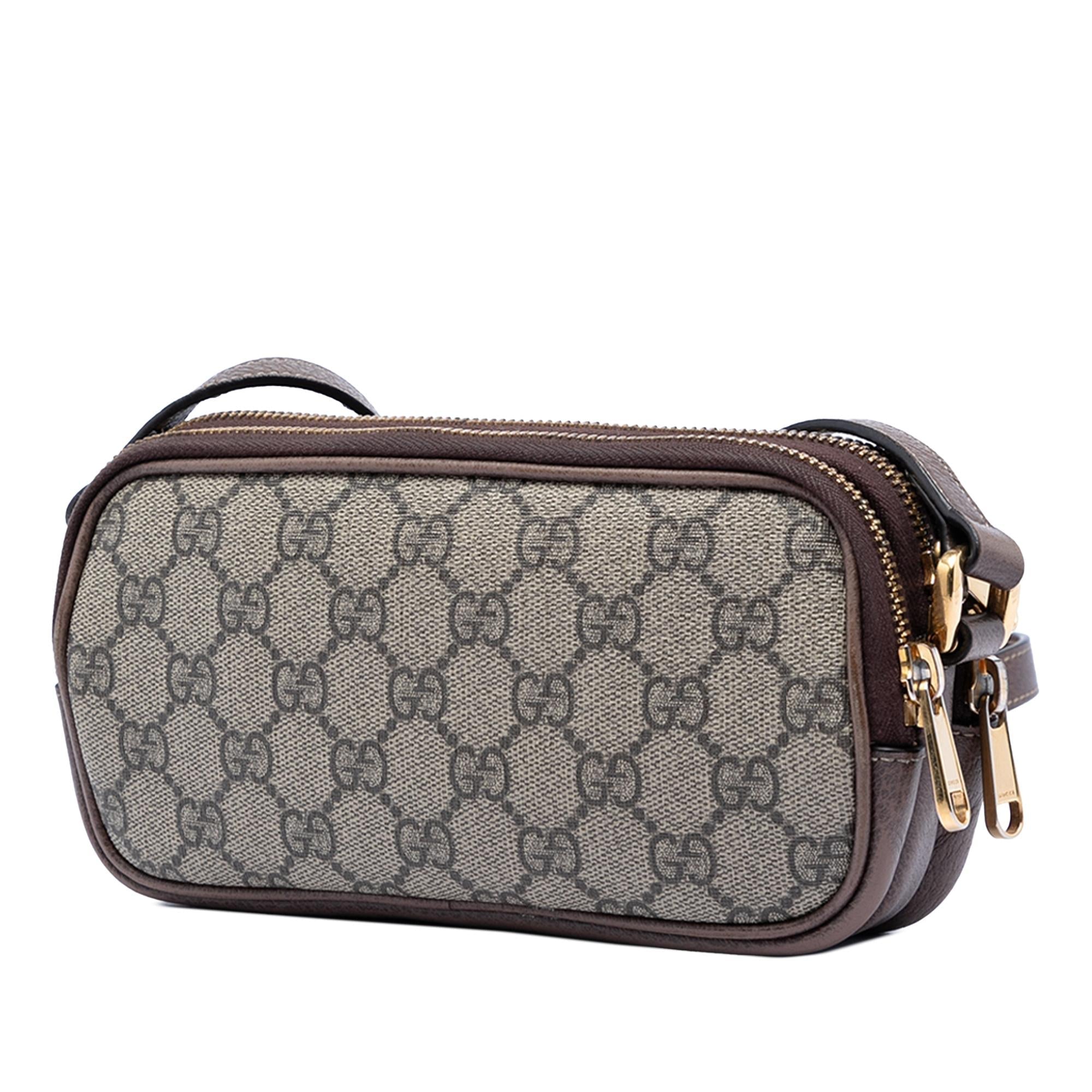 Gucci Mini GG Supreme Web Ophidia Triple Zip Crossbody