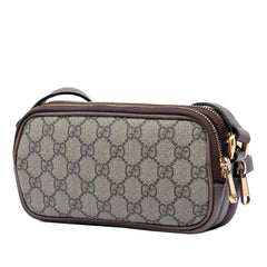 Gucci Mini GG Supreme Web Ophidia Triple Zip Crossbody