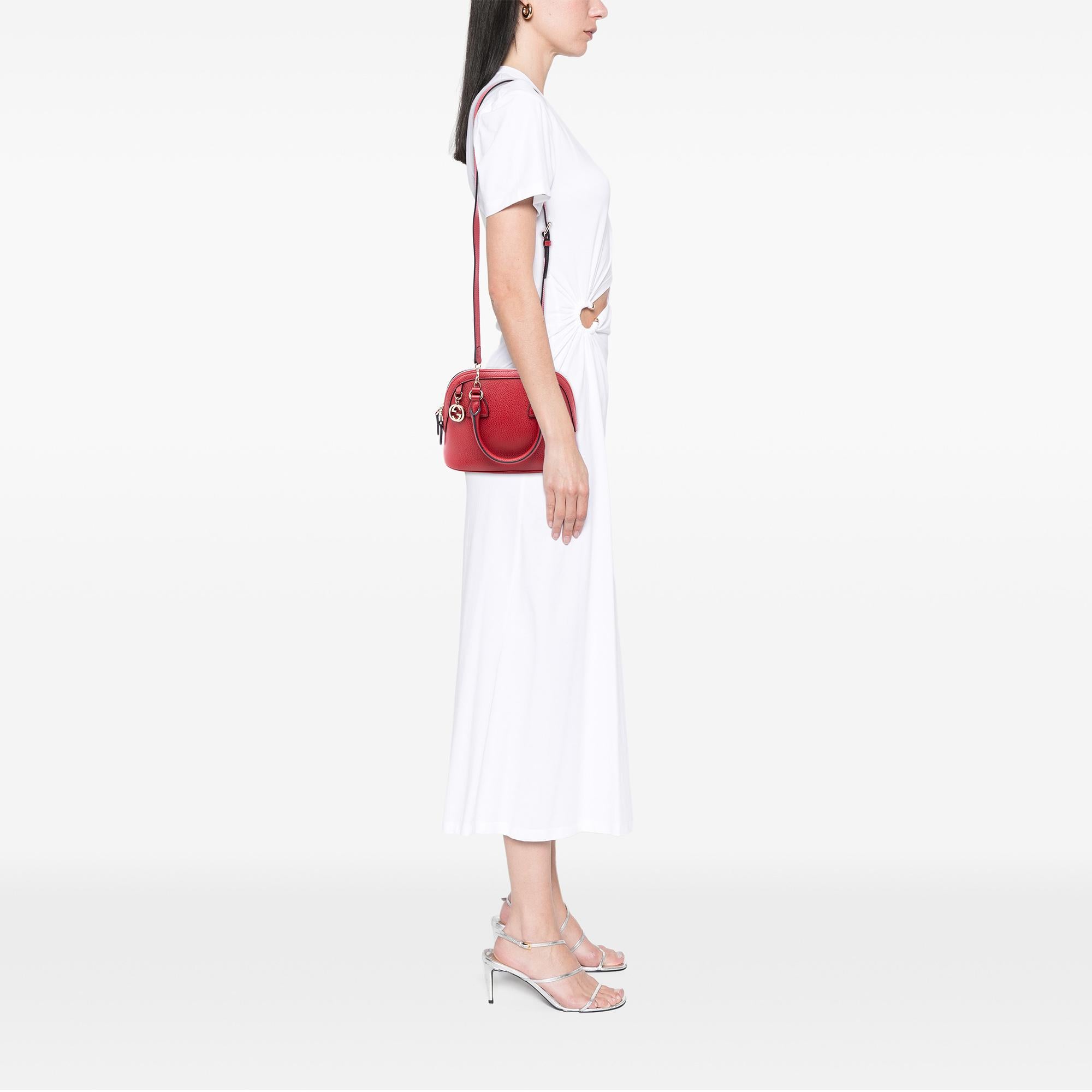 Gucci Mini Leather GG Charm Dome Satchel