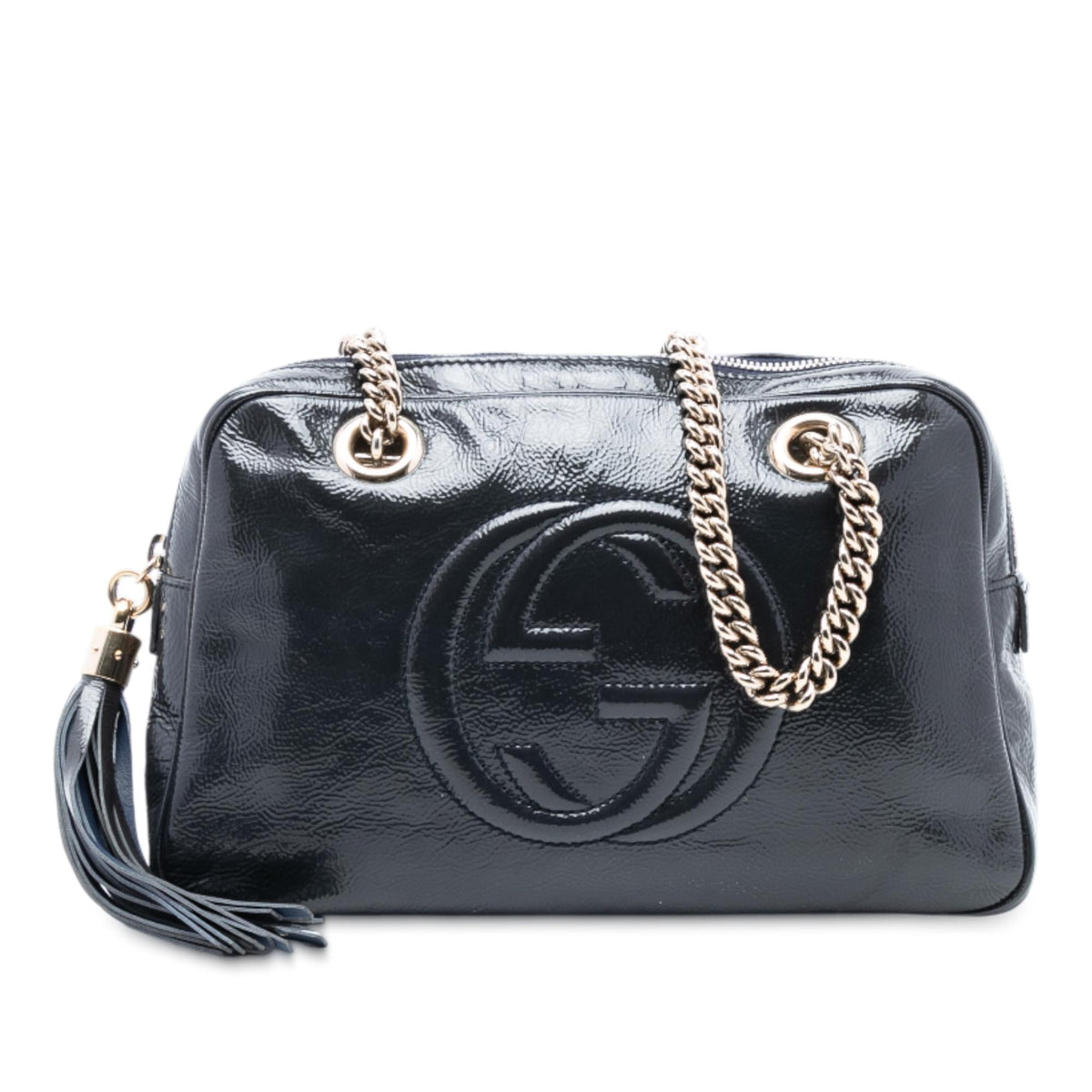 Gucci Patent Soho Chain Zip Shoulder Bag