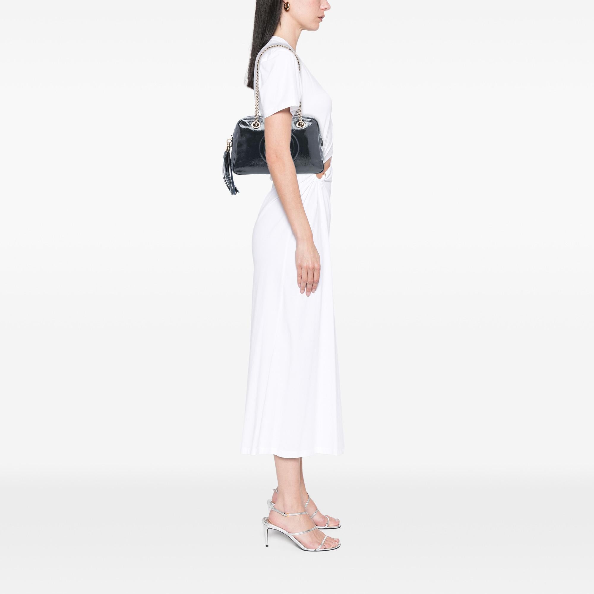 Gucci Patent Soho Chain Zip Shoulder Bag