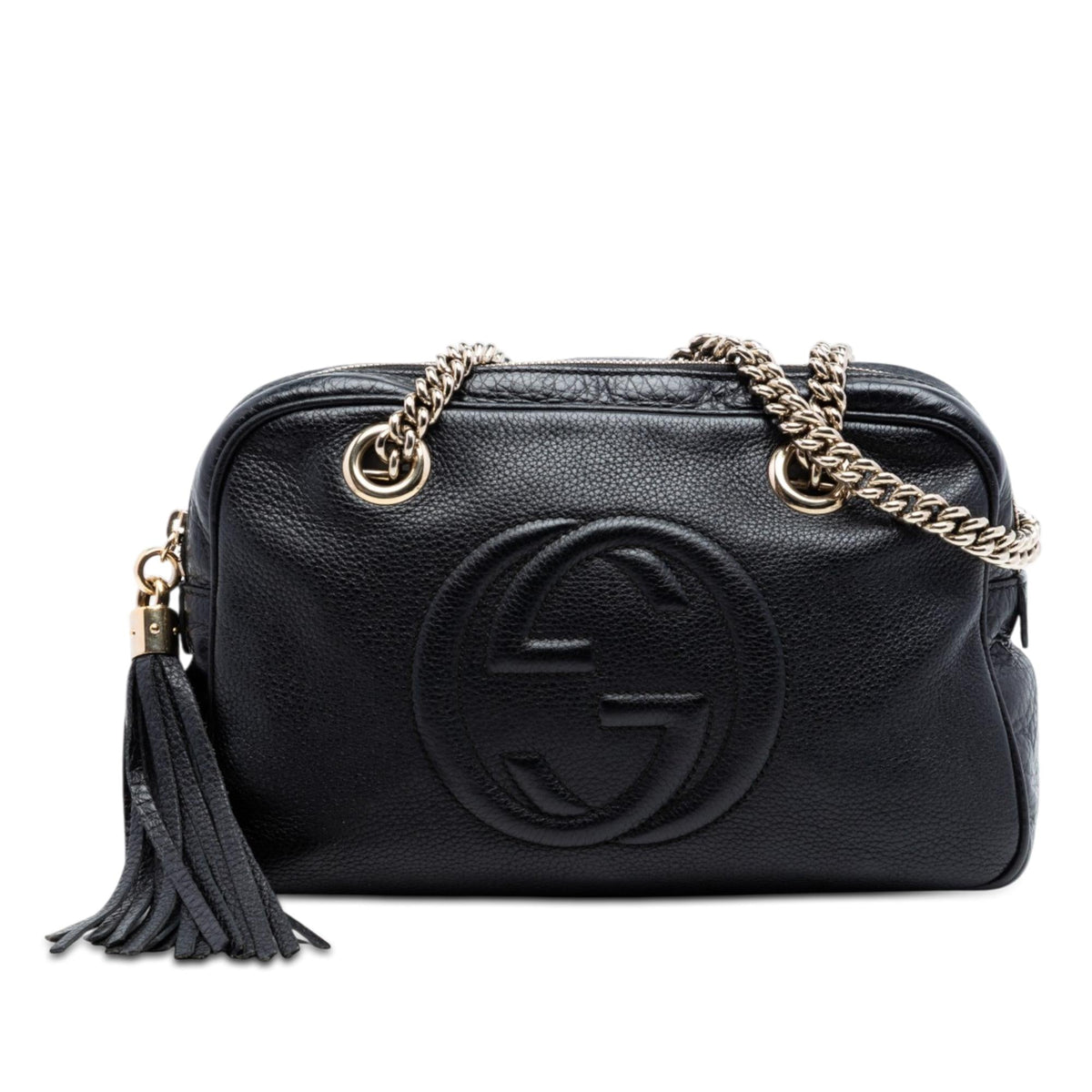 Gucci Pebbled Leather Soho Chain Zip Shoulder Bag