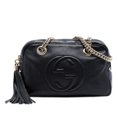 Gucci Pebbled Leather Soho Chain Zip Shoulder Bag