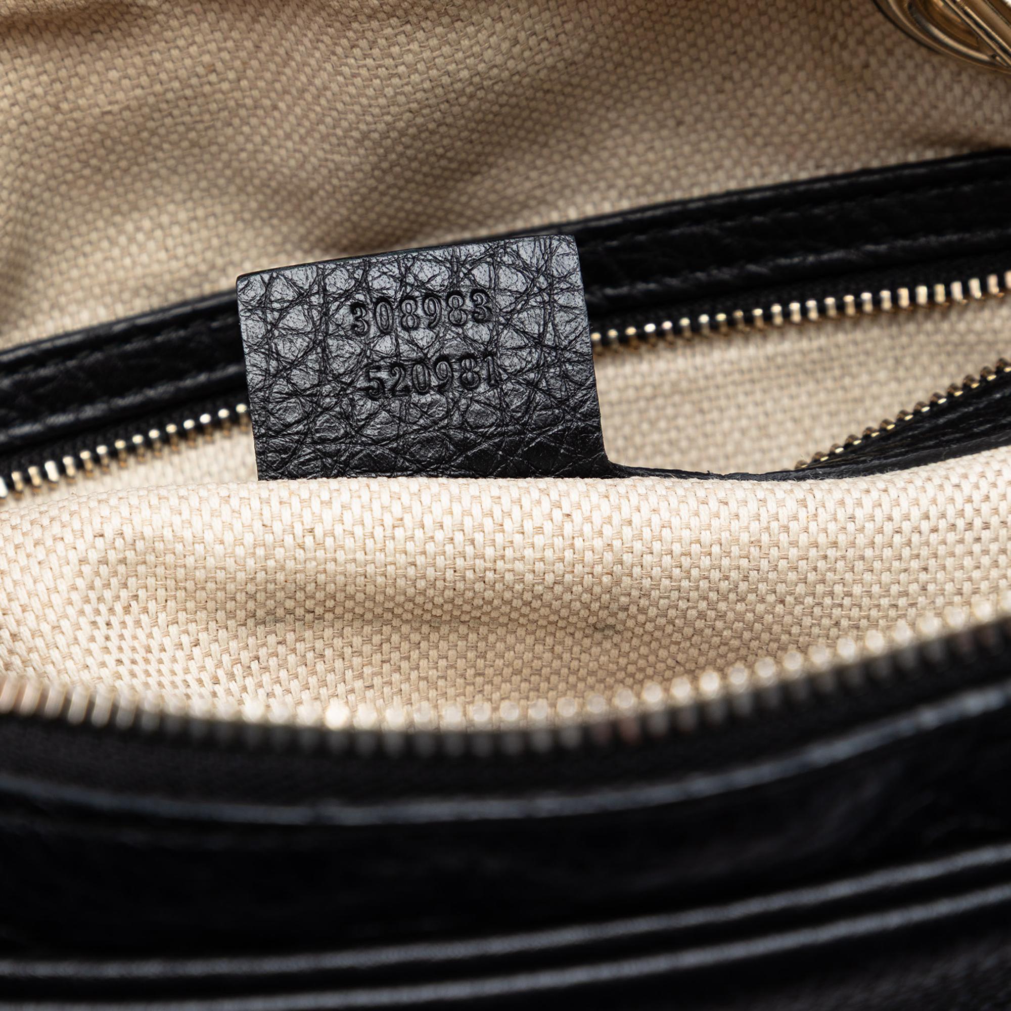 Gucci Pebbled Leather Soho Chain Zip Shoulder Bag