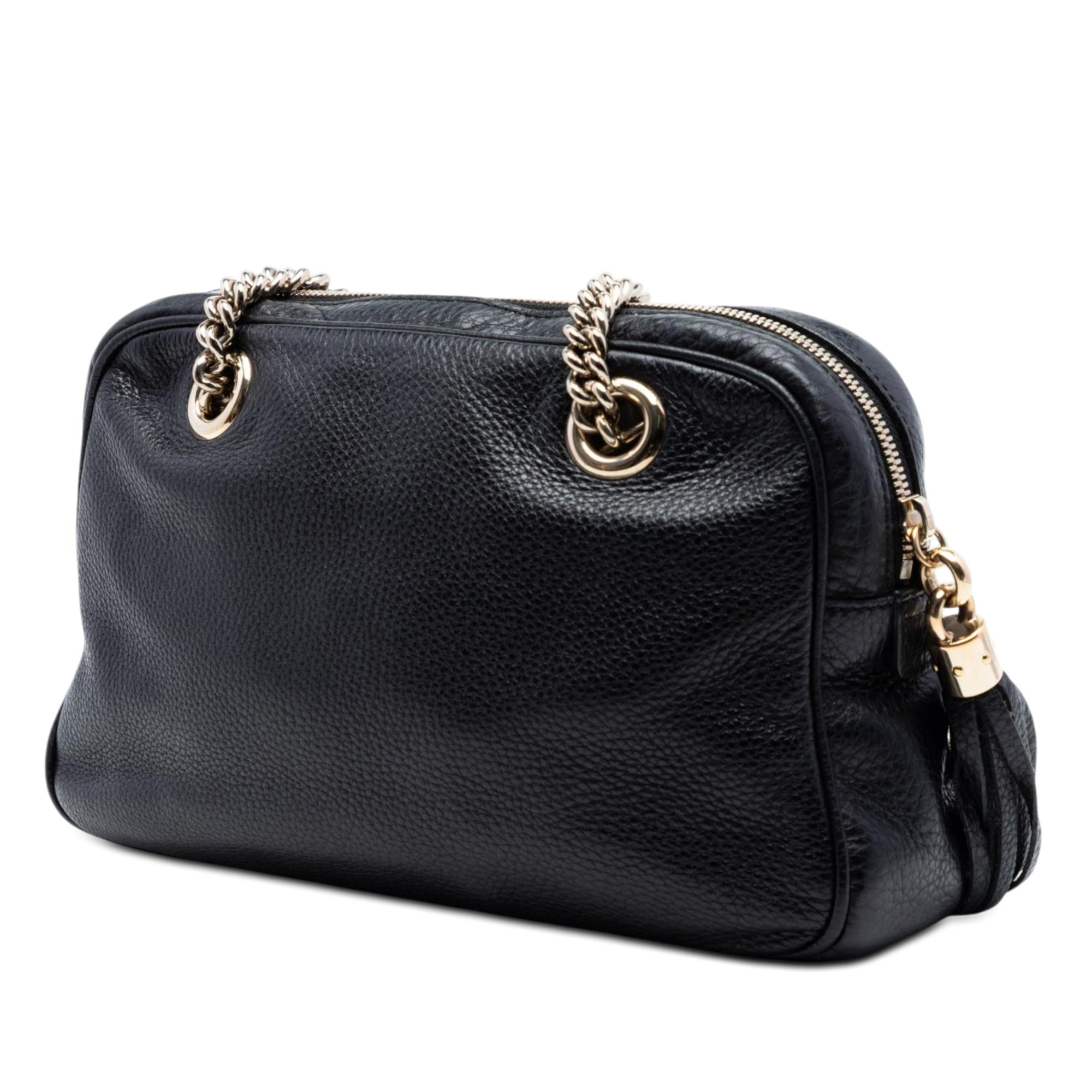 Gucci Pebbled Leather Soho Chain Zip Shoulder Bag
