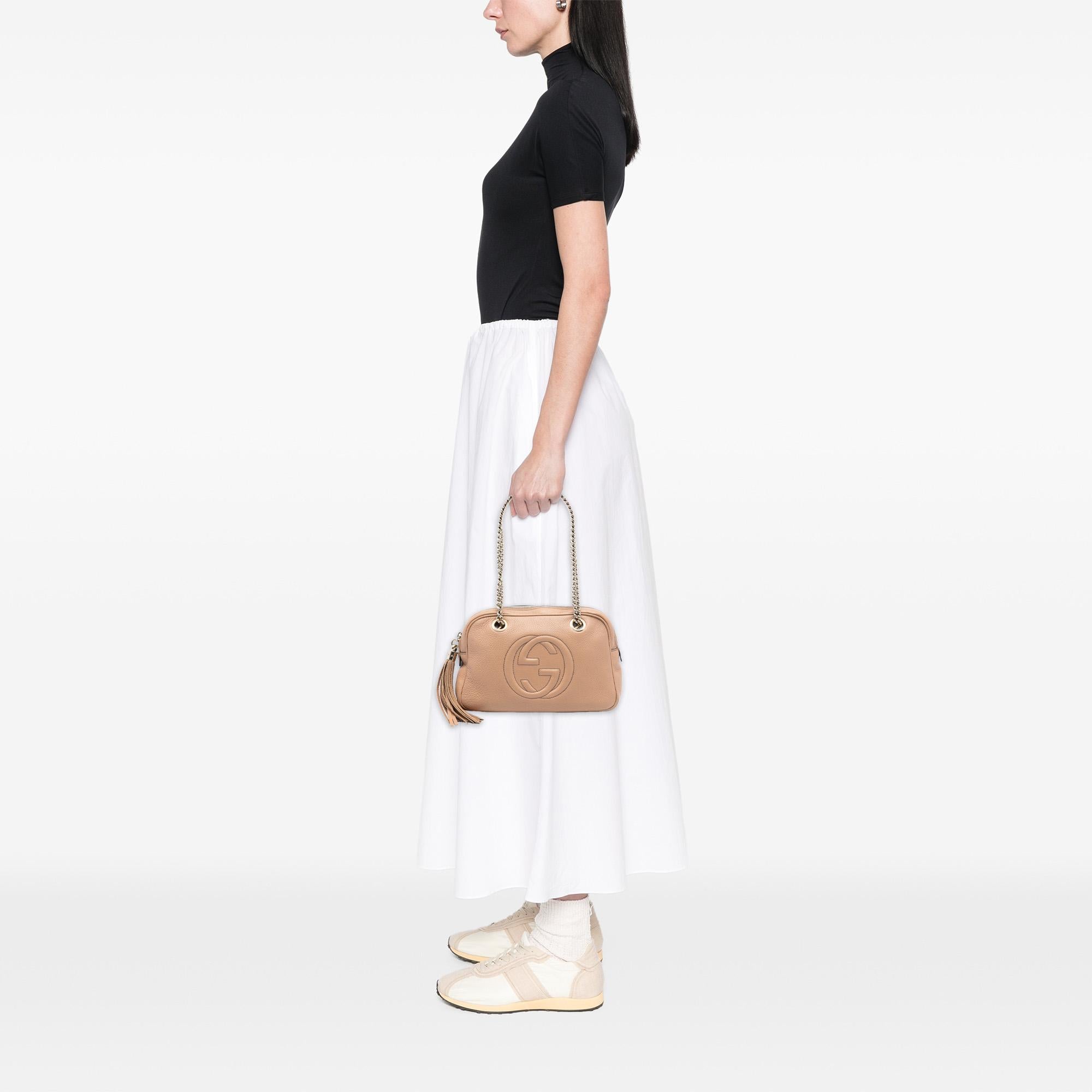 Gucci Pebbled Leather Soho Chain Zip Shoulder Bag