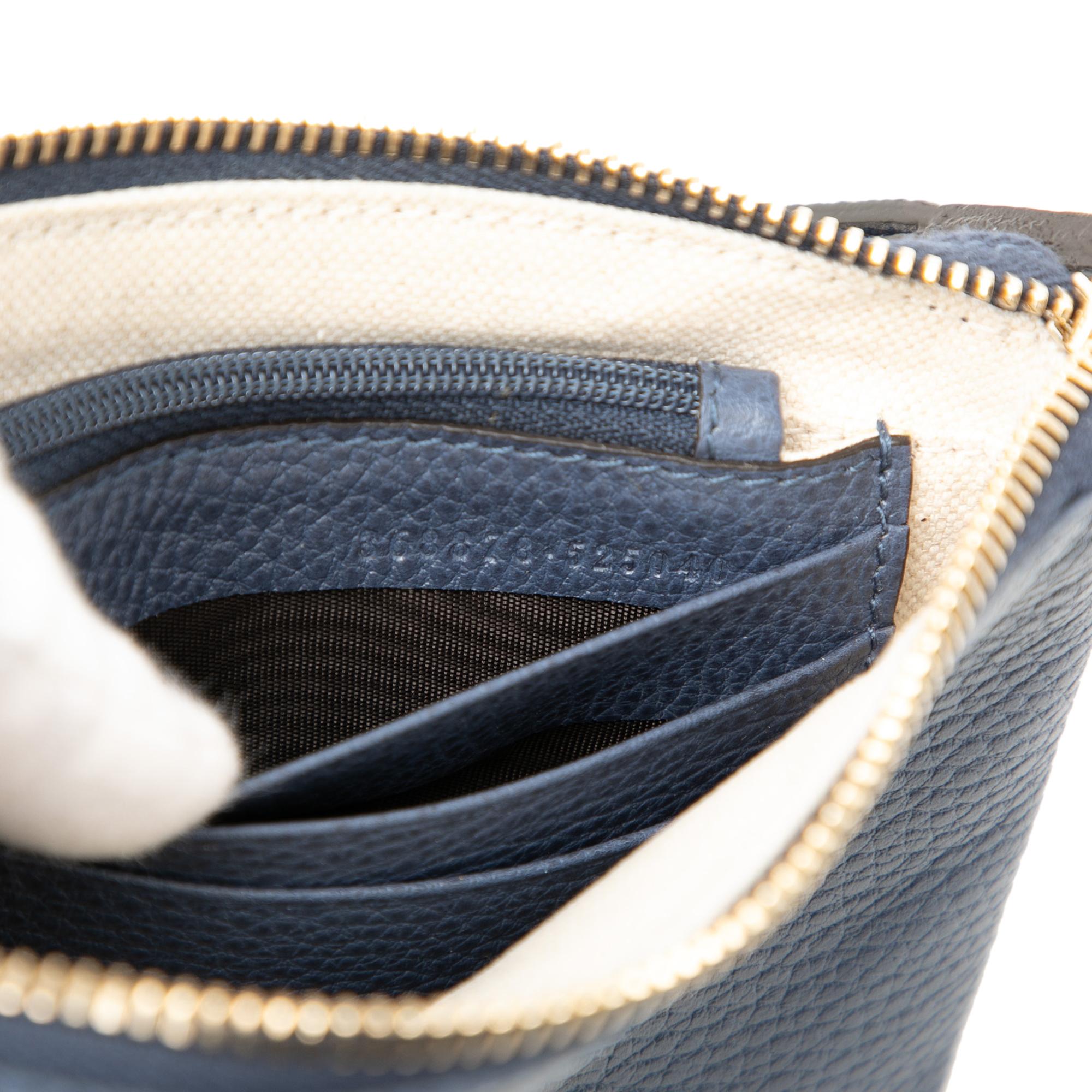Gucci Pebbled Leather Swing Wristlet Pouch