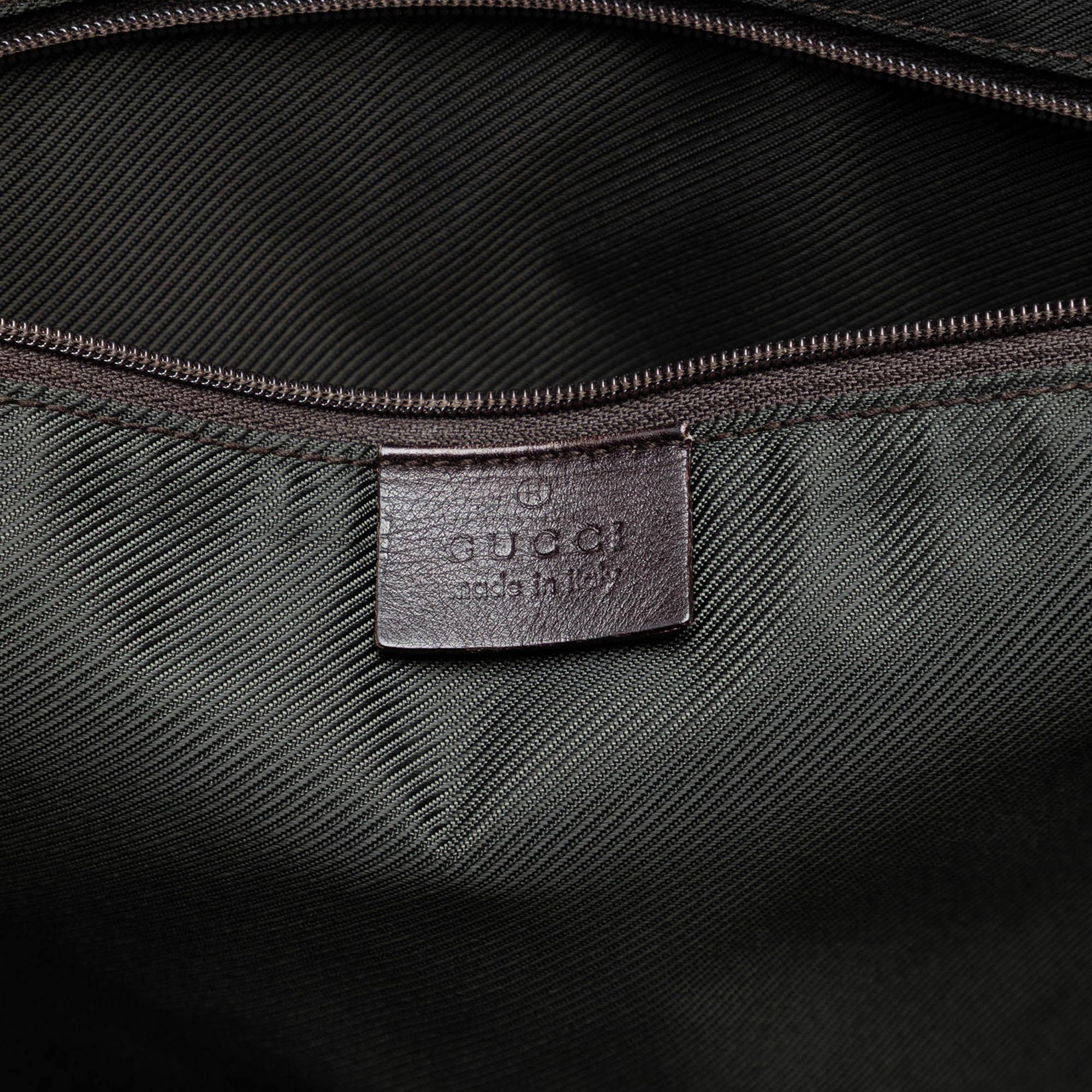 Gucci Printed Canvas Bamboo Horsebit Tote