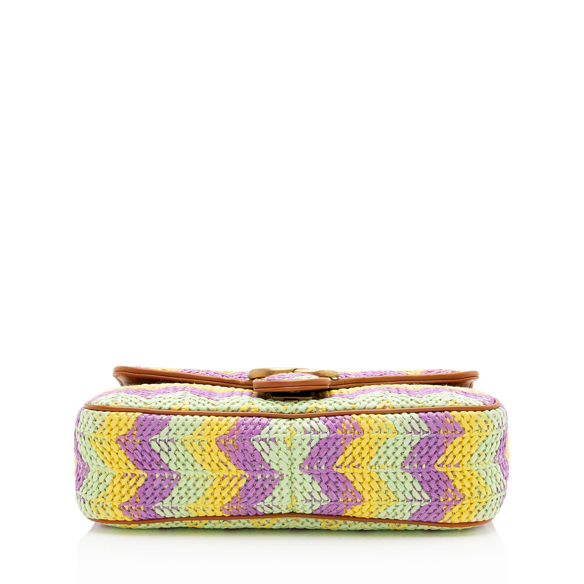 Gucci Raffia GG Marmont Medium Flap Bag