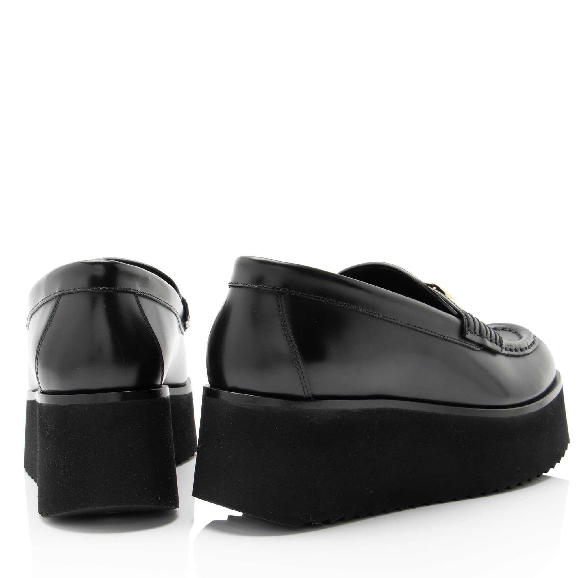 Gucci Shiny Calfskin GG Creeper Platform Loafers - Size 7.5 / 37.5