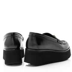 Gucci Shiny Calfskin GG Creeper Platform Loafers - Size 7.5 / 37.5