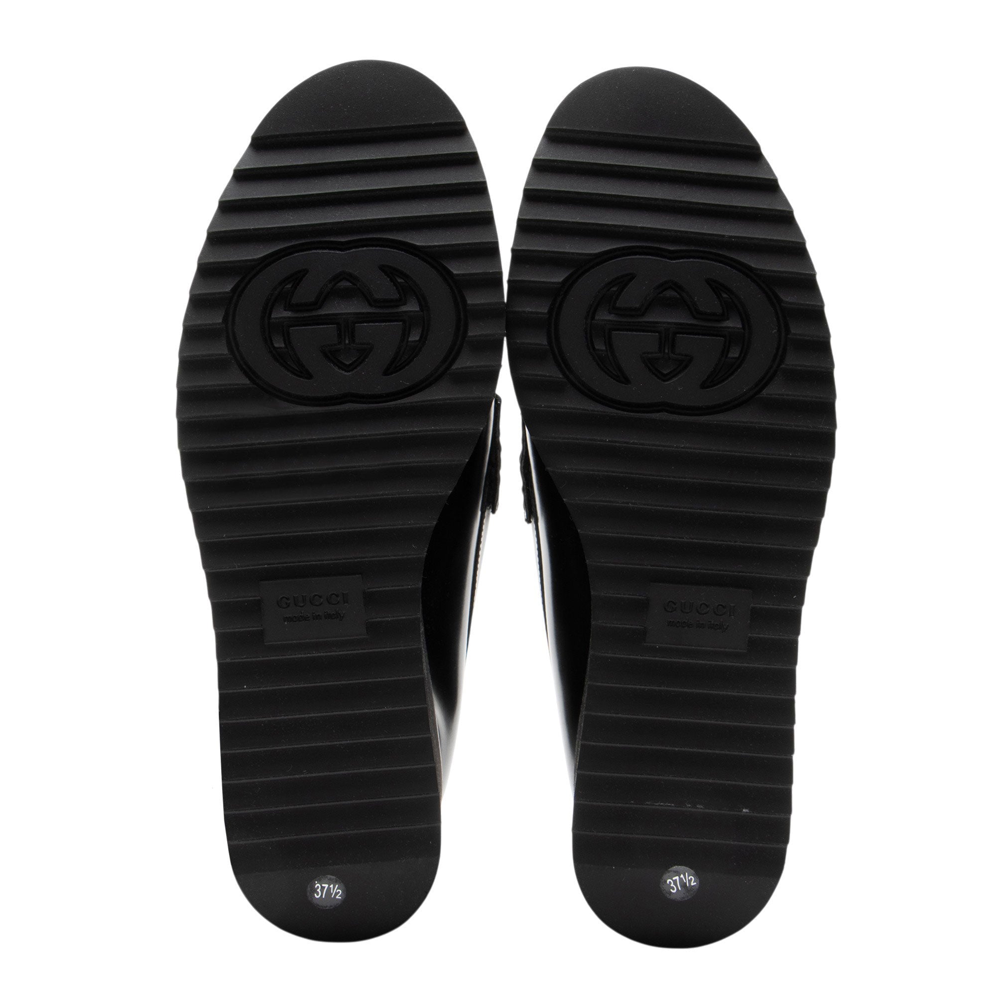 Gucci Shiny Calfskin GG Creeper Platform Loafers - Size 7.5 / 37.5