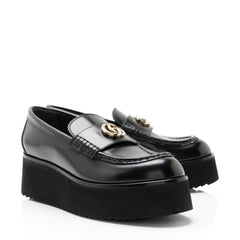 Gucci Shiny Calfskin GG Creeper Platform Loafers - Size 7.5 / 37.5