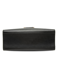 Gucci Small Bicolor Calfskin Bamboo Buckle Web Top Handle Bag