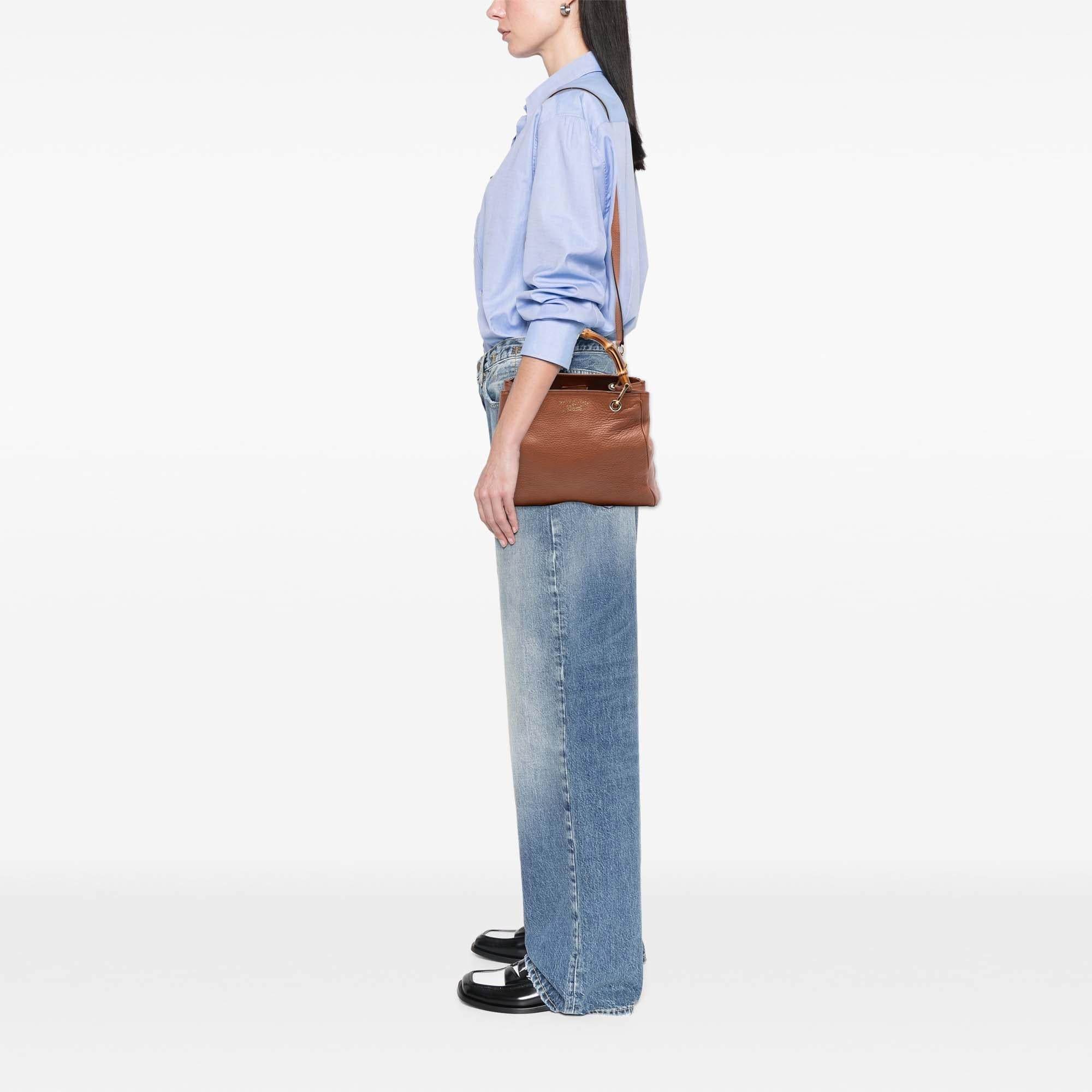 Gucci Small Calfskin Bamboo Shopper Satchel