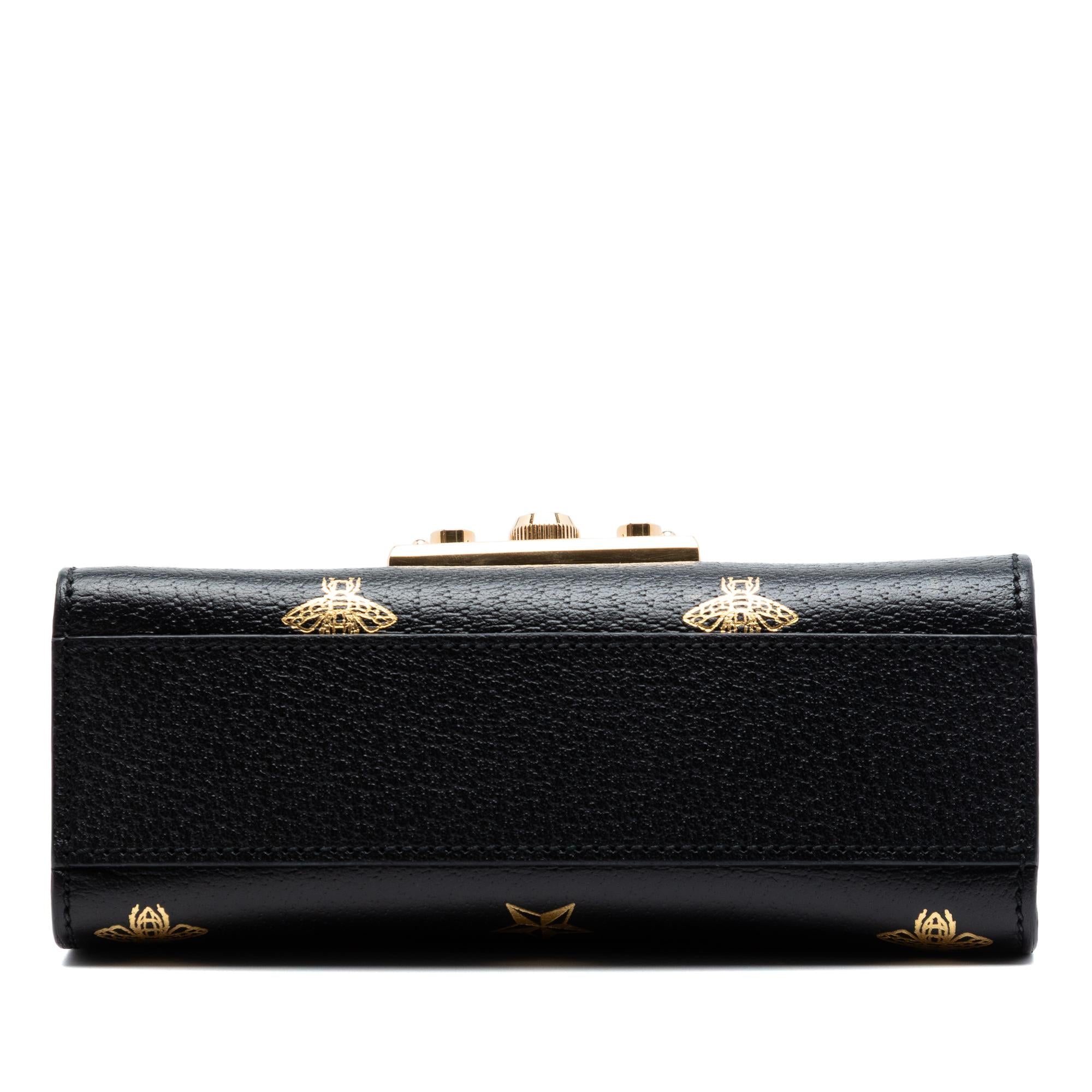 Gucci Small Calfskin Bee Star Padlock Crossbody