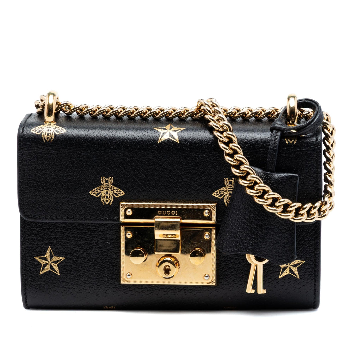 Gucci Small Calfskin Bee Star Padlock Crossbody
