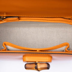 Gucci Small Calfskin Web Bamboo 1947 Top Handle Bag