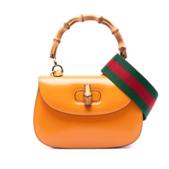 Gucci Small Calfskin Web Bamboo 1947 Top Handle Bag