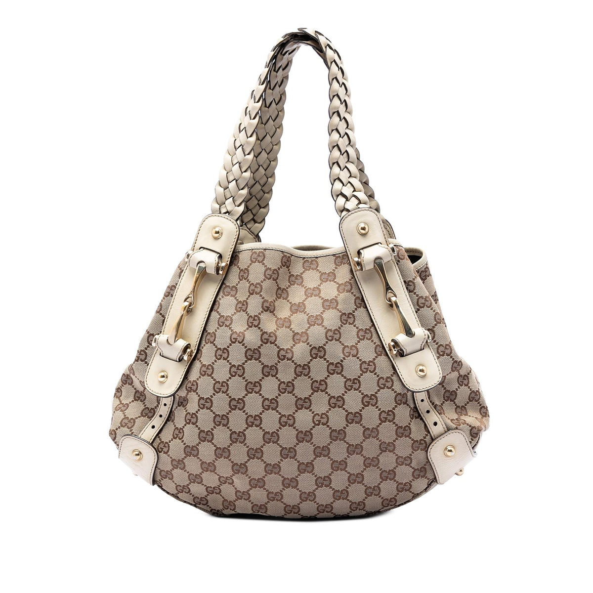 Gucci Small GG Canvas Horsebit Pelham Shoulder Bag