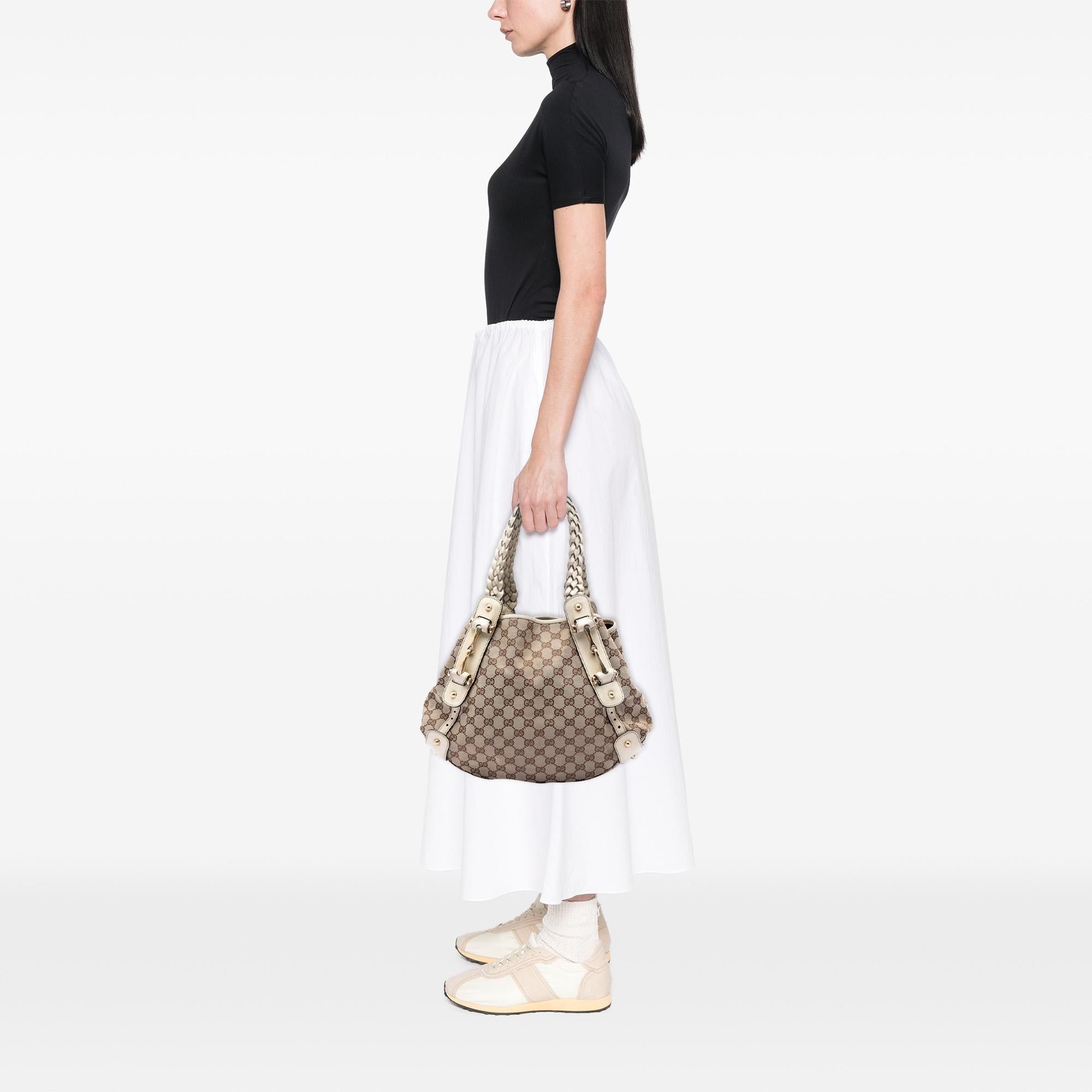 Gucci Small GG Canvas Horsebit Pelham Shoulder Bag