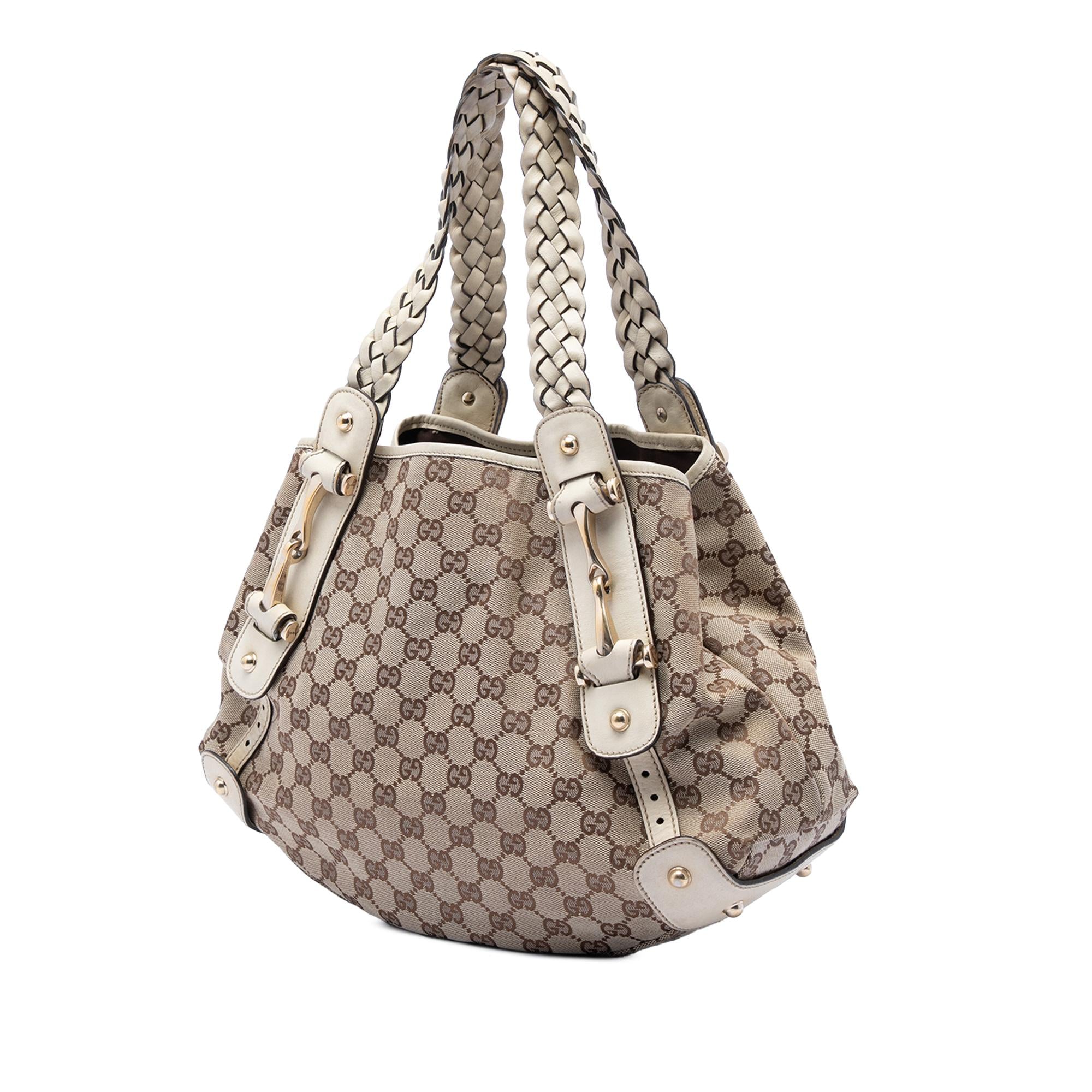 Gucci Small GG Canvas Horsebit Pelham Shoulder Bag