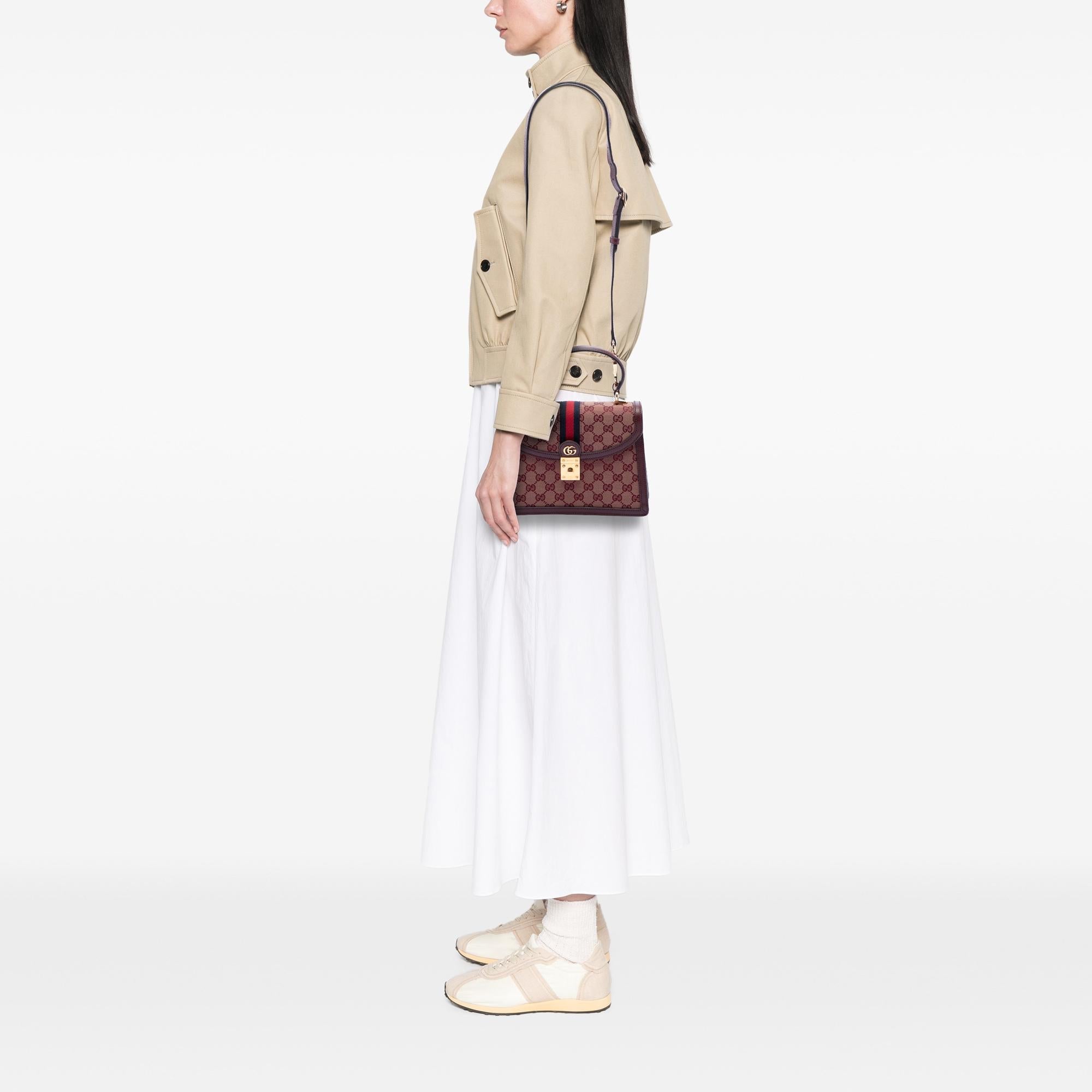 Gucci Small GG Canvas Web Ophidia Top Handle Flap
