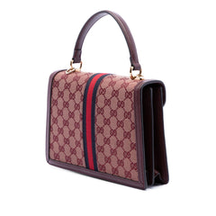 Gucci Small GG Canvas Web Ophidia Top Handle Flap