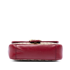 Gucci Small GG Marmont Matelasse Diagonal GG Canvas and Leather Shoulder Bag