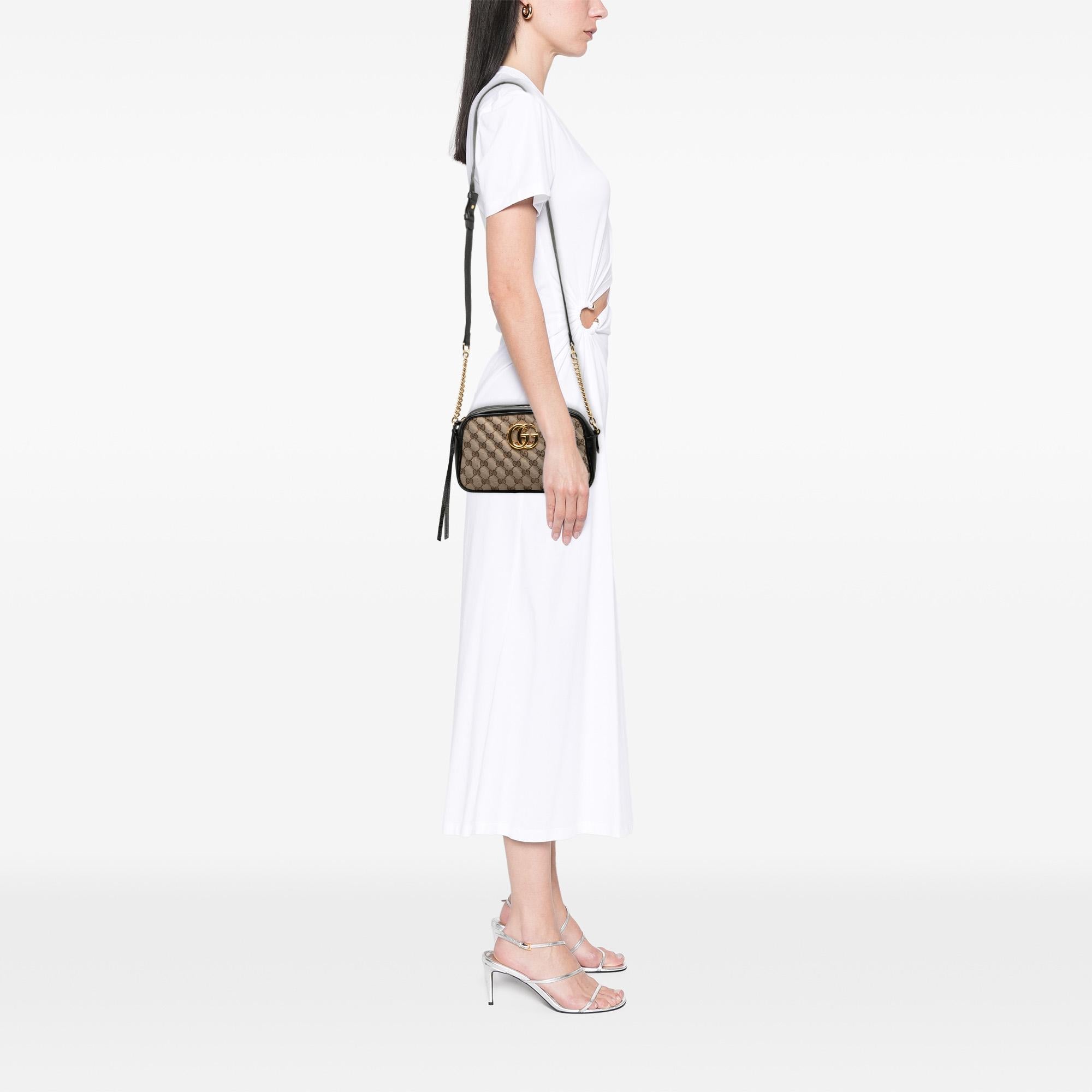 Gucci Small GG Marmont Matelasse GG Canvas and Leather Crossbody