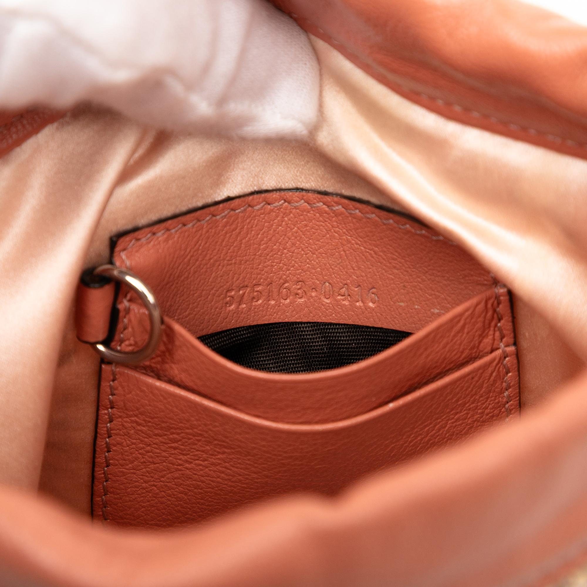Gucci Small GG Marmont Sequined Diagonal Matelasse Leather Bucket Bag