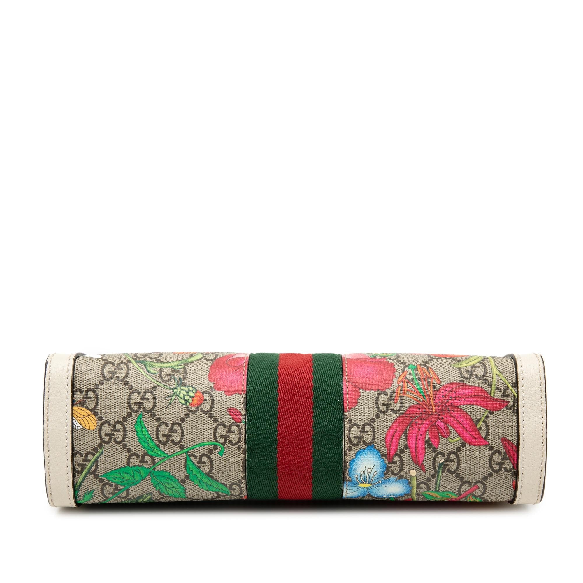 Gucci Small GG Supreme Flora Web Ophidia Chain Crossbody