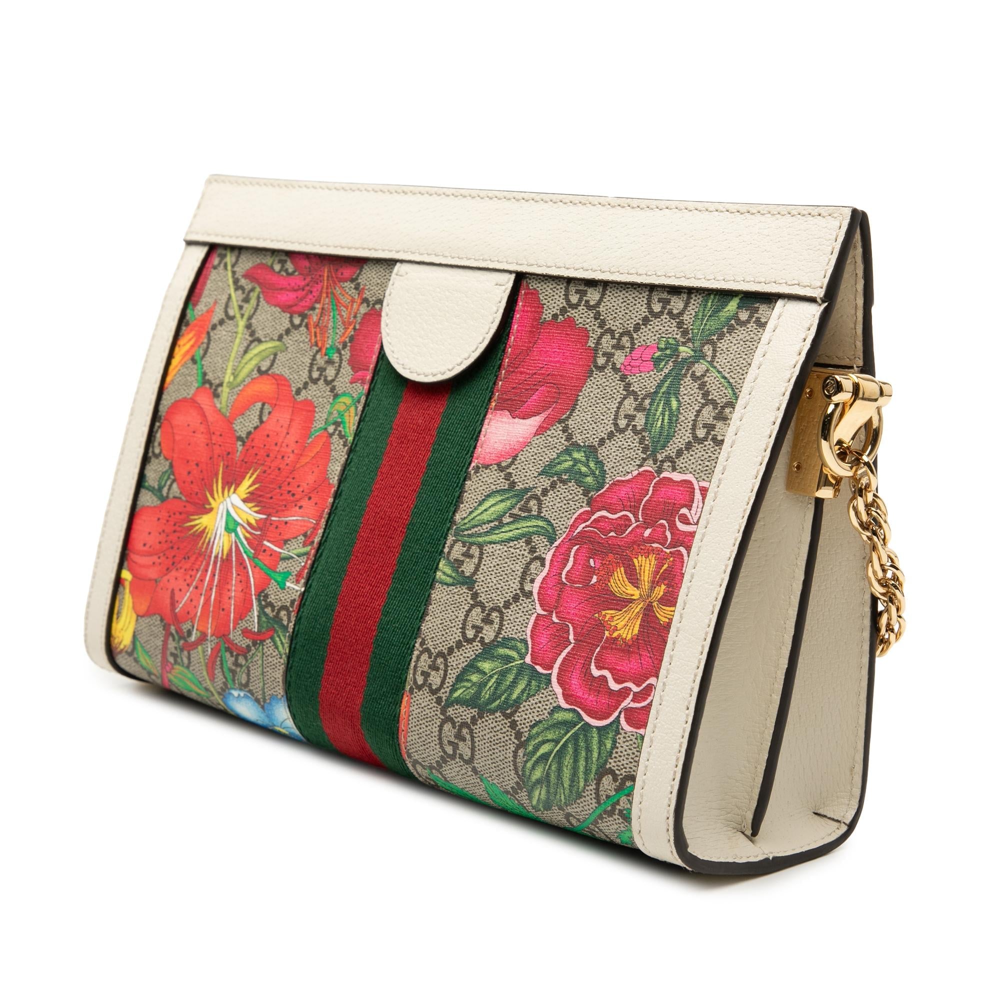 Gucci Small GG Supreme Flora Web Ophidia Chain Crossbody