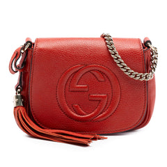 Gucci Small Leather Soho Chain Flap Crossbody