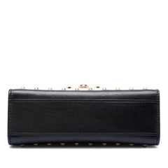 Gucci Small Pearl Studded Leather Padlock Crossbody