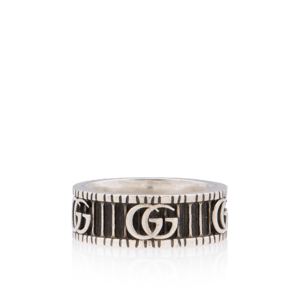 Gucci Sterling Silver GG Wide Ring - Size 7 1/2