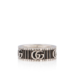 Gucci Sterling Silver GG Wide Ring - Size 7 1/2