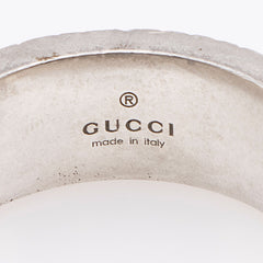 Gucci Sterling Silver GG Wide Ring - Size 7 1/2